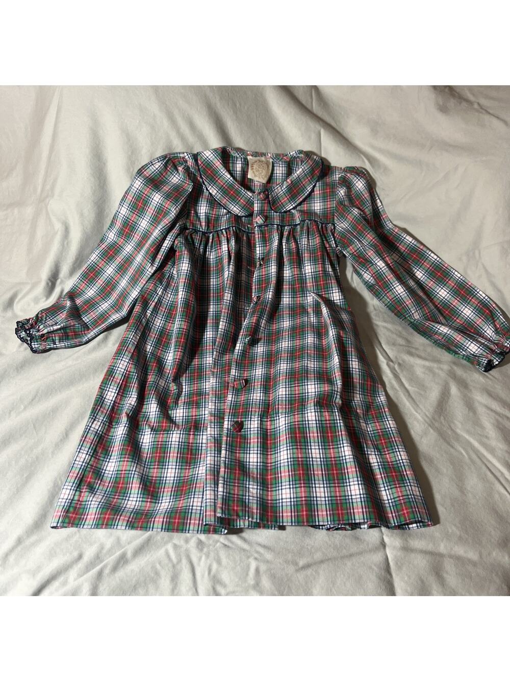 Beaufort Bonnet Red Green Blue Long Sleeve Plaid Bishop Dress 7